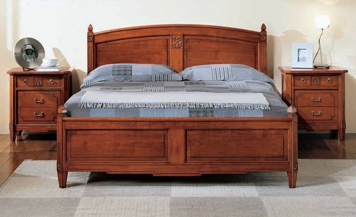 Кровать с деревянным изголовьем Fiocco di seta testiera arco из Италии фабрики BAMAX