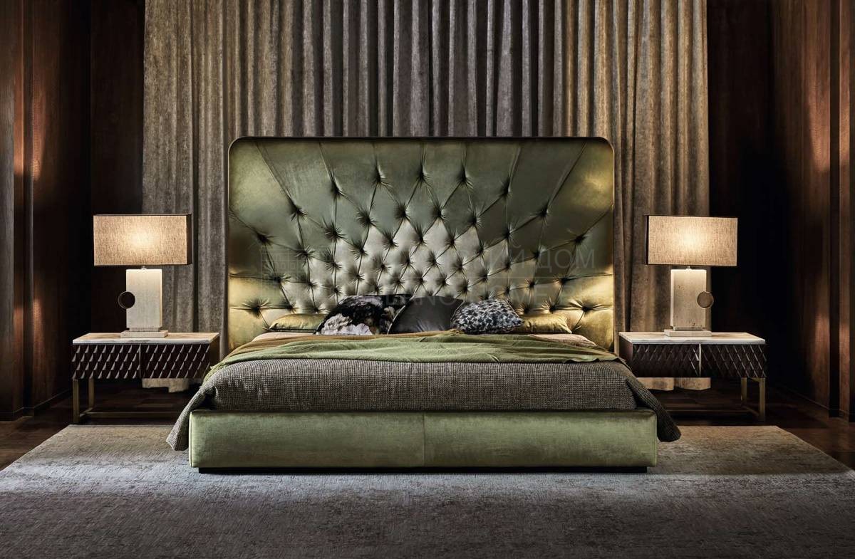 Кровать с мягким изголовьем Vertigo bed из Италии фабрики ANGELO CAPPELLINI OPERA