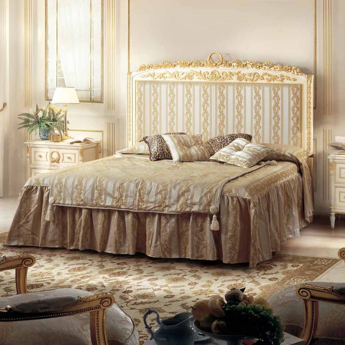 Кровать с мягким изголовьем Borodin/7074-TG21 из Италии фабрики ANGELO CAPPELLINI 