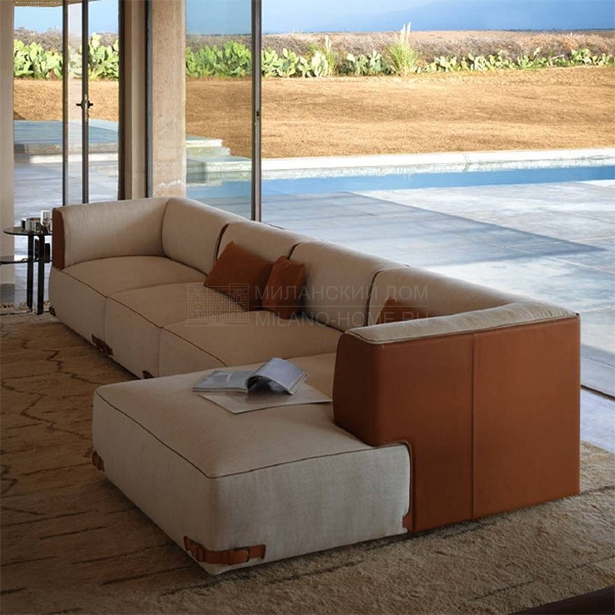 Прямой диван Soho из Италии фабрики FENDI Casa