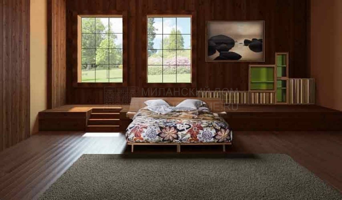 Кровать с деревянным изголовьем Giò art.2887 из Италии фабрики MORELATO