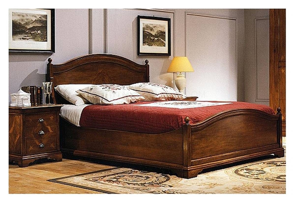 Кровать с деревянным изголовьем Leonardo 75.351 75.353 из Италии фабрики BAMAX
