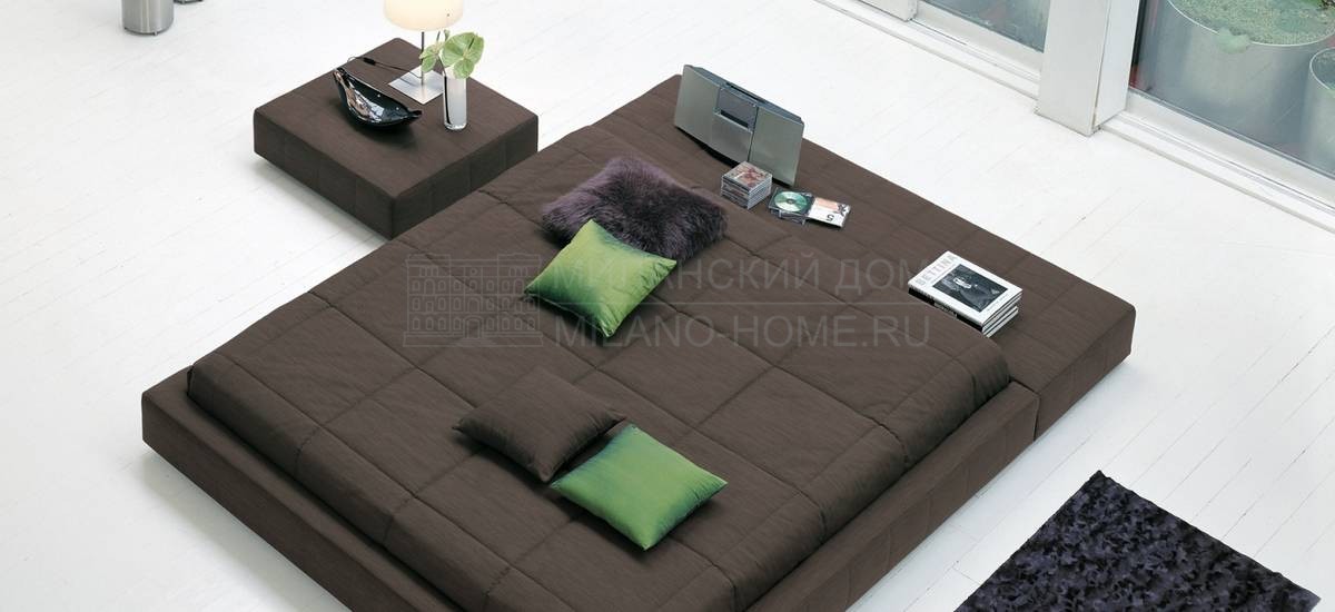 Кровать с мягким изголовьем Squaring bed из Италии фабрики BONALDO