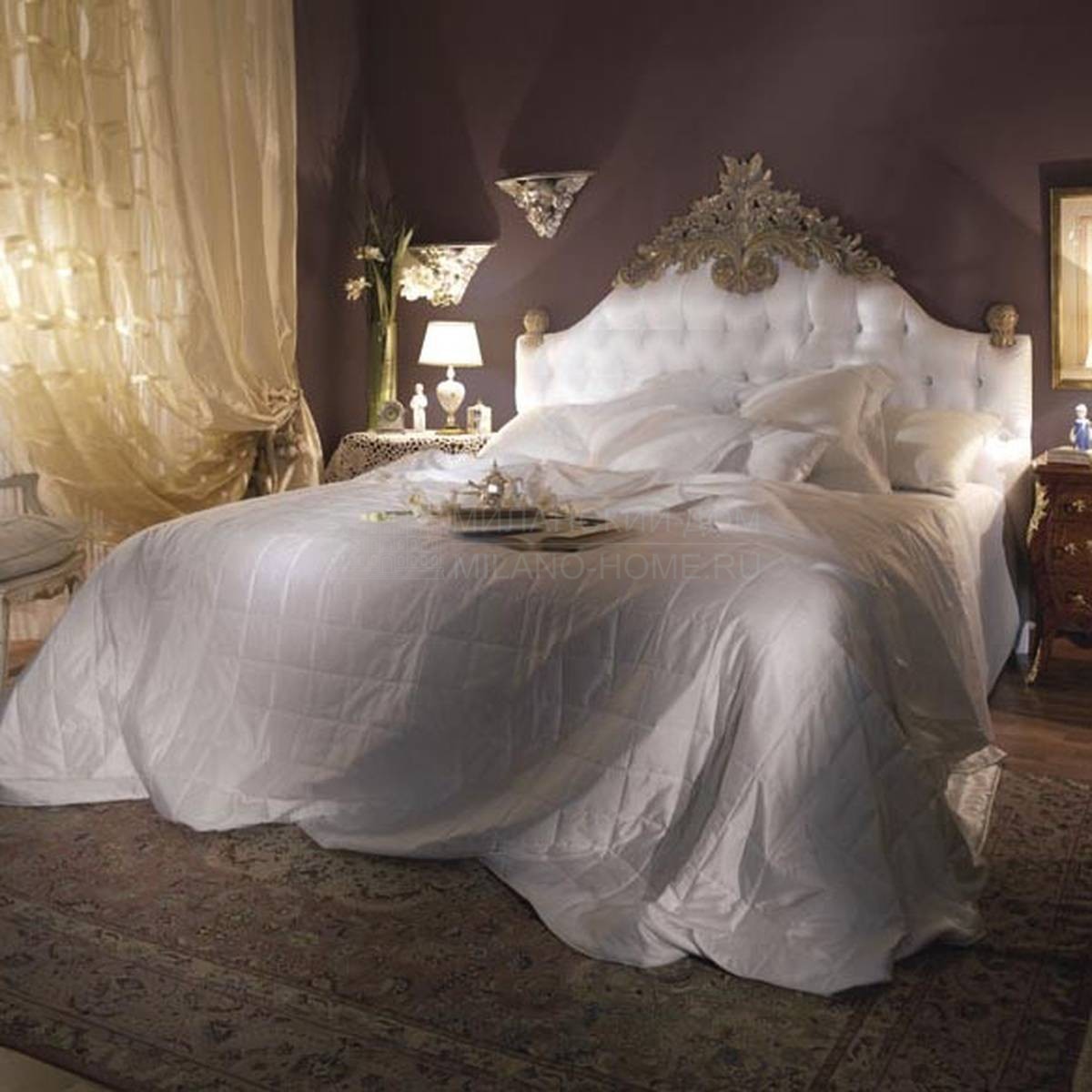 Кровать с мягким изголовьем PC 3511 Star/bed из Италии фабрики ASNAGHI INTERIORS